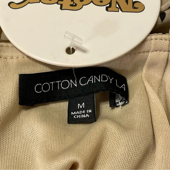 COTTON CANDY LA Ruched Spaghetti Straps Dress in Natural and Black - Picture 6 of 8